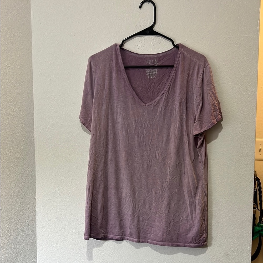 Time and Tru Relaxed Purple Short Sleeve T-Shirt